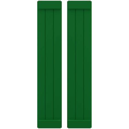 Americraft 3-Board Exterior Wood Joined Board-n-Batten Shutters W/ End Batten, ARW103BB311X69HGH